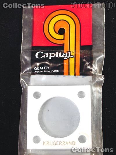 Capital Holder For 1/4 oz Krugerrand Gold Coin 2x3" Black Snaplock Safe Storage 