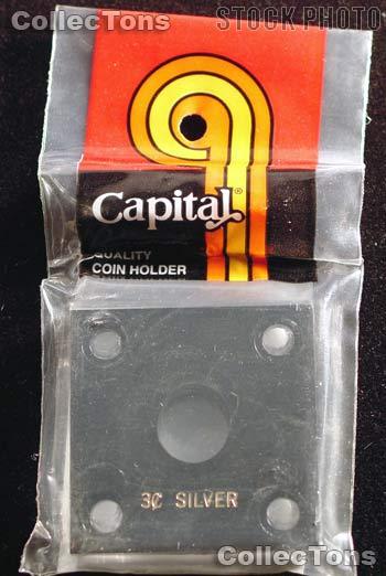 Capital Plastics 2x2 Holder - 3 CENT SILVER in Black