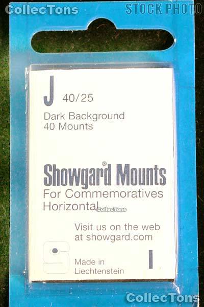 Showgard Pre-Cut Black Stamp Mounts Size J40/25