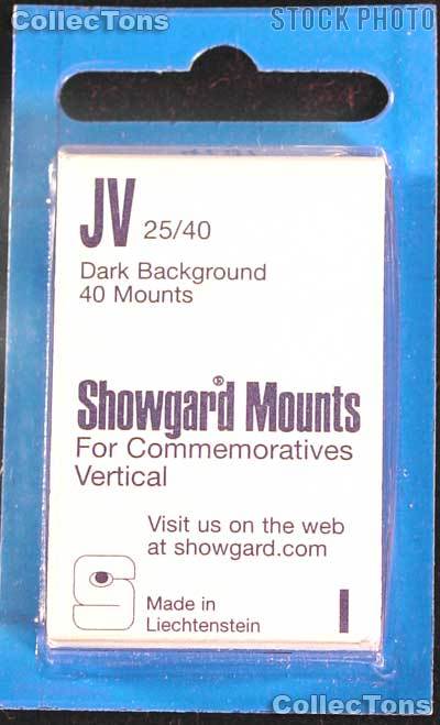 Showgard Pre-Cut Black Stamp Mounts Size JV25/40