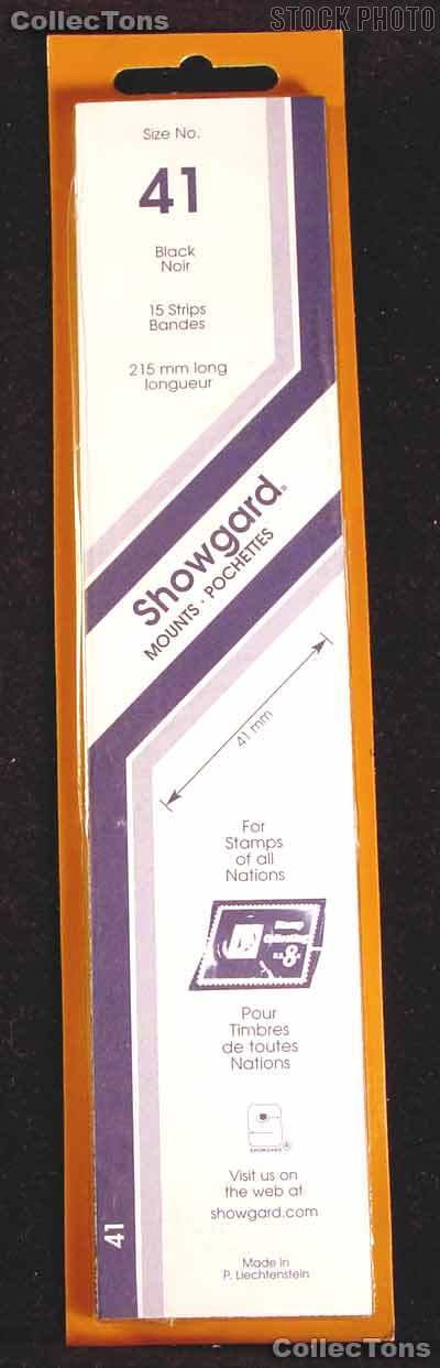 Showgard Strip Style Black Stamp Mounts Size 41