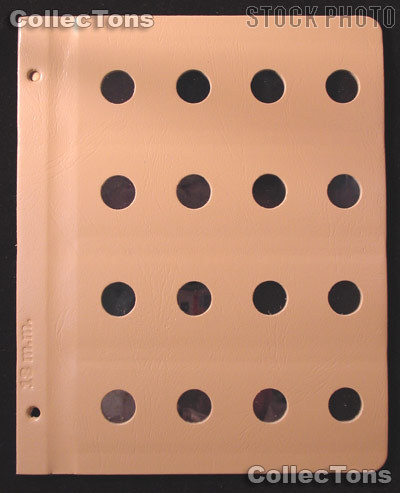 Dansco Blank Album Page for 18mm Coins