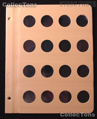 Dansco Blank Album Page for 27mm Coins