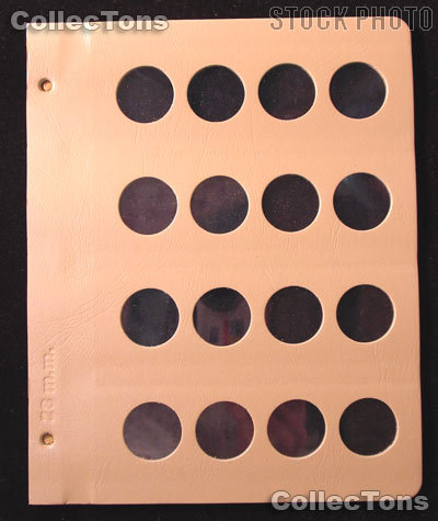 Dansco Blank Album Page for 28mm Coins