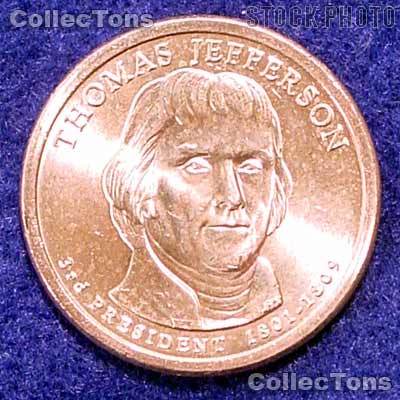 2007-P Thomas Jefferson Presidential Dollar GEM BU 2007 Jefferson Dollar