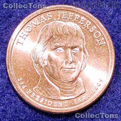 2007 P&D Jefferson Presidential Dollar GEM BU 2007 Jefferson Dollars