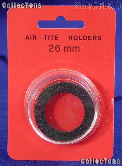 Air-Tite Coin Capsule "H" Black Ring Coin Holder for 26mm Coins SMALL DOLLAR