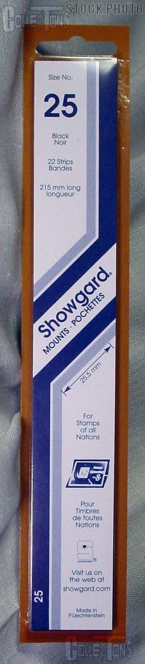 Showgard Strip Style Black Stamp Mounts Size 25