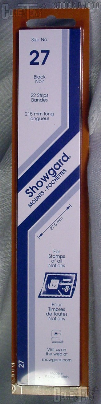 Showgard Strip Style Black Stamp Mounts Size 27