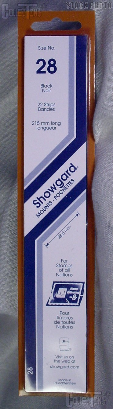 Showgard Strip Style Black Stamp Mounts Size 28