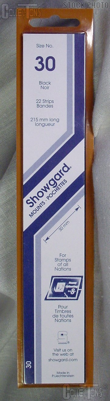 Showgard Strip Style Black Stamp Mounts Size 30