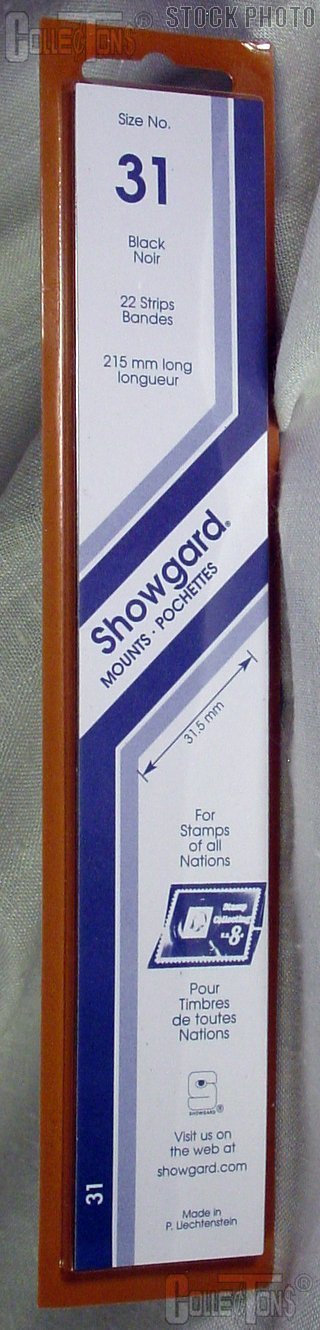 Showgard Strip Style Black Stamp Mounts Size 31