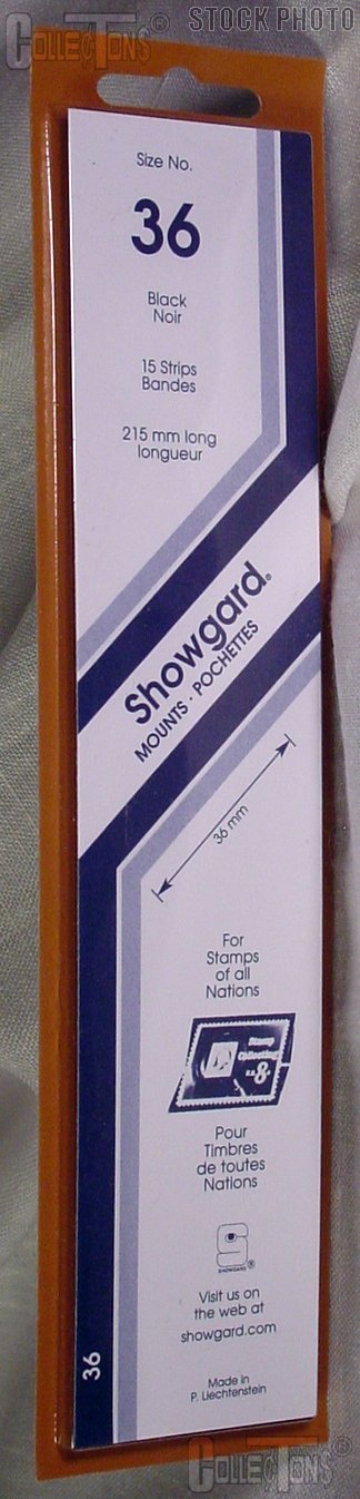 Showgard Strip Style Black Stamp Mounts Size 36