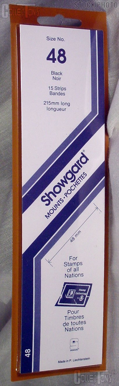 Showgard Strip Style Black Stamp Mounts Size 48