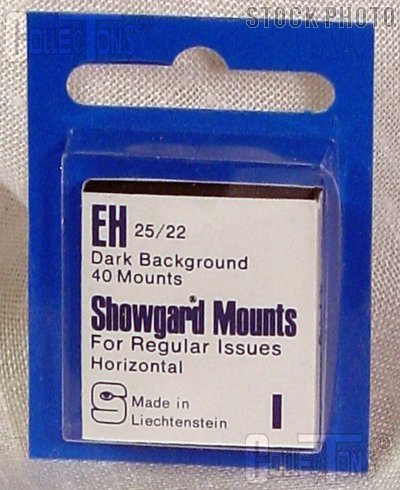 Showgard Pre-Cut Black Stamp Mounts Size EH25/22