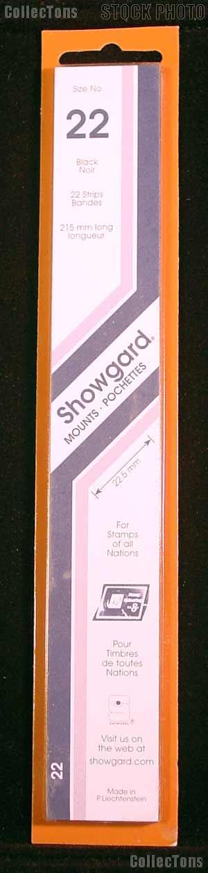 Showgard Strip Style Black Stamp Mounts Size 22