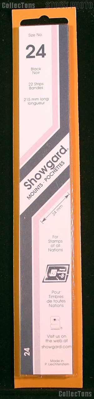 Showgard Strip Style Black Stamp Mounts Size 24