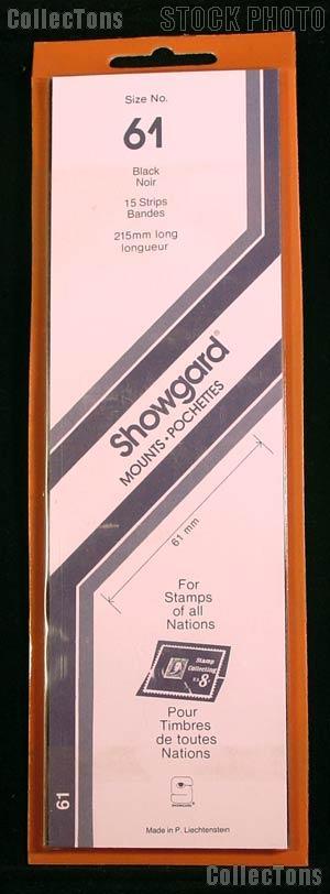 Showgard Strip Style Black Stamp Mounts Size 61