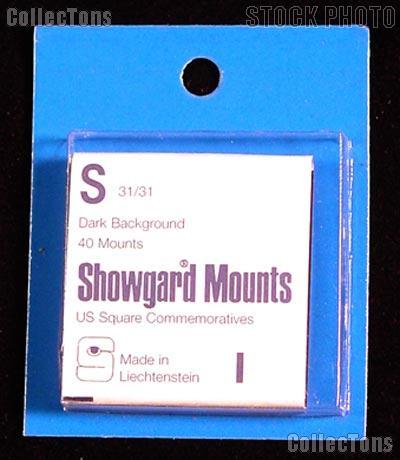 Showgard Pre-Cut Black Stamp Mounts Size S31/31