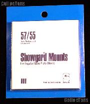 Showgard Pre-Cut Black Stamp Mounts Size 57/55