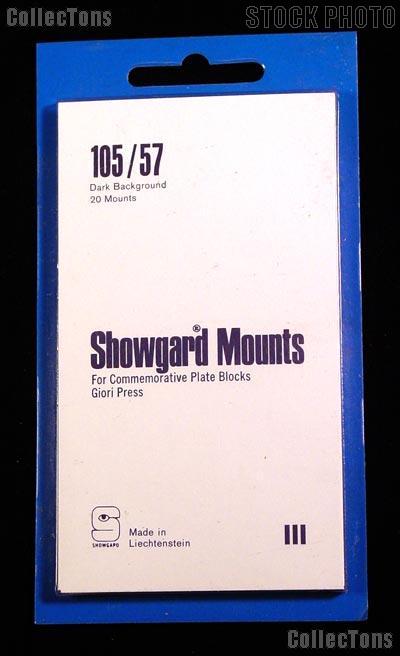 Showgard Pre-Cut Black Stamp Mounts Size 105/57