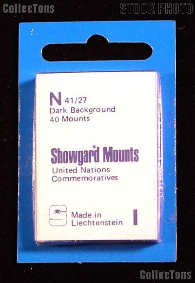 Showgard Pre-Cut Black Stamp Mounts Size N41/27