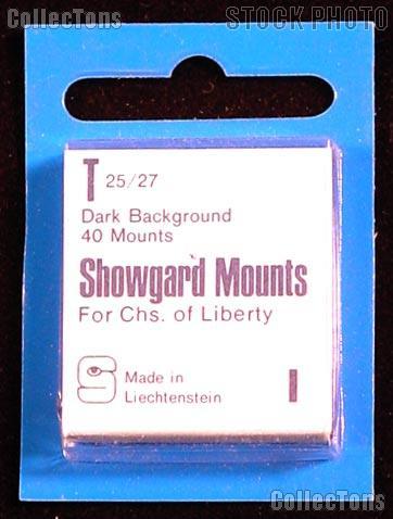 Showgard Pre-Cut Black Stamp Mounts Size T25/27