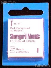 Showgard Pre-Cut Black Stamp Mounts Size T25/27