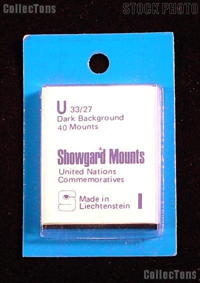 Showgard Pre-Cut Black Stamp Mounts Size U33/27