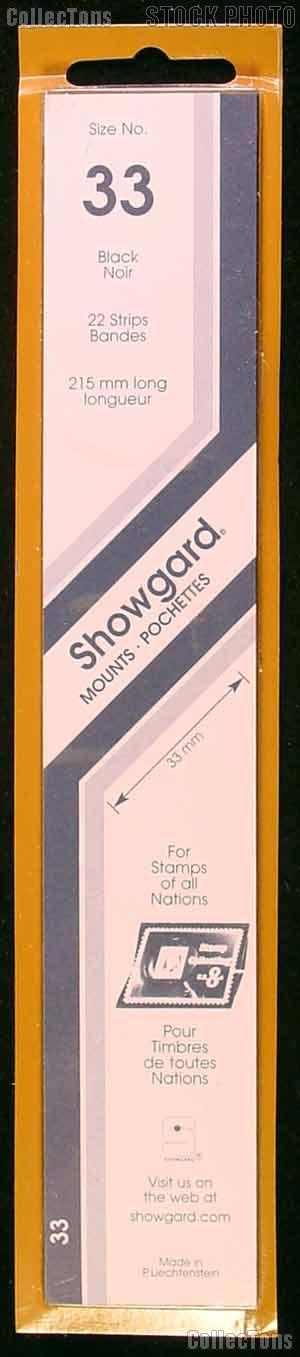 Showgard Strip Style Black Stamp Mounts Size 33