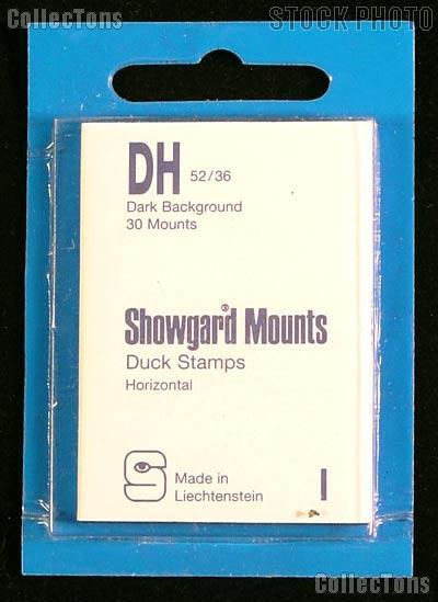 Showgard Pre-Cut Black Stamp Mounts Size DH52/36