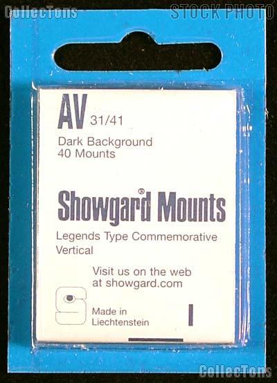 Showgard Pre-Cut Black Stamp Mounts Size AV31/41