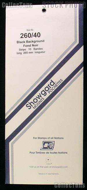 Showgard Pre-Cut Black Stamp Mounts Size 260/40