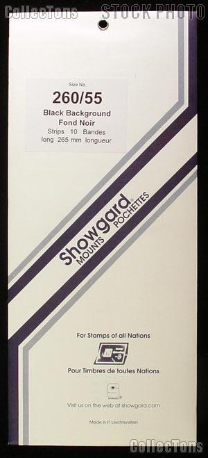 Showgard Pre-Cut Black Stamp Mounts Size 260/55
