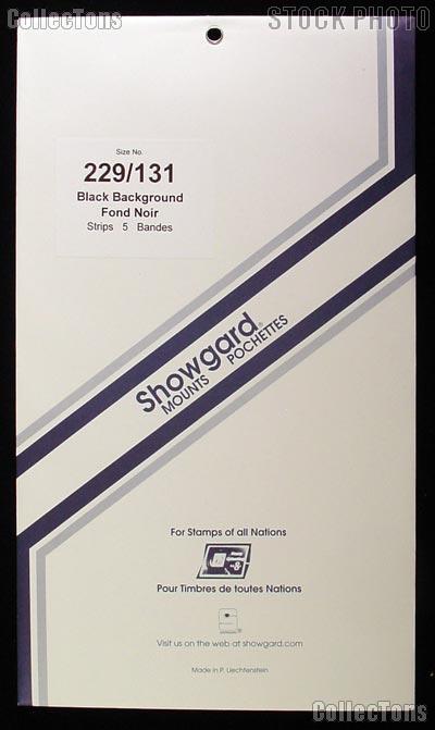 Showgard Pre-Cut Black Stamp Mounts Size 229/131