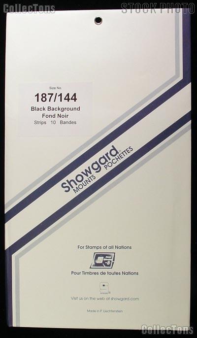 Showgard Pre-Cut Black Stamp Mounts Size 187/144