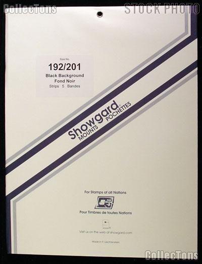 Showgard Pre-Cut Black Stamp Mounts Size 192/201