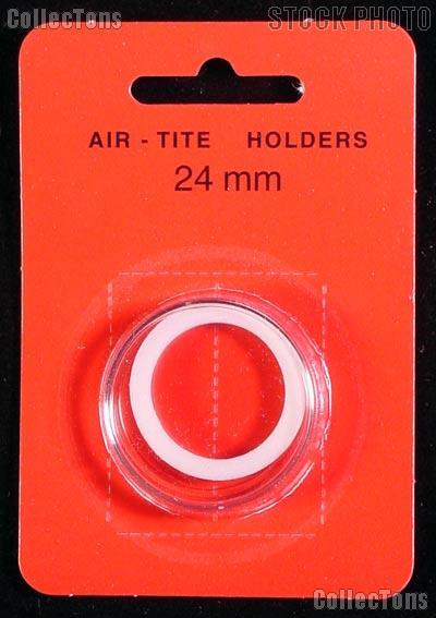 Air-Tite Coin Capsule "T" White Ring Coin Holder for 24mm Coins quarters