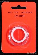 Air-Tite Coin Capsule "T" White Ring Coin Holder for 24mm Coins quarters