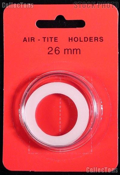 Air-Tite Coin Capsule "H" White Ring Coin Holder  26mm Coins SMALL DOLLARS