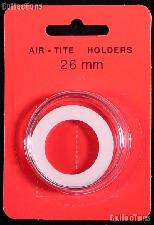 Air-Tite Coin Capsule "H" White Ring Coin Holder  26mm Coins SMALL DOLLARS