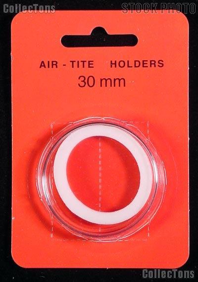 Air-Tite Coin Capsule "H" White Ring Coin Holder for 30mm Coins HALF DOLLARS