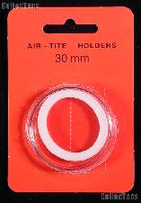 Air-Tite Coin Capsule "H" White Ring Coin Holder for 30mm Coins HALF DOLLARS