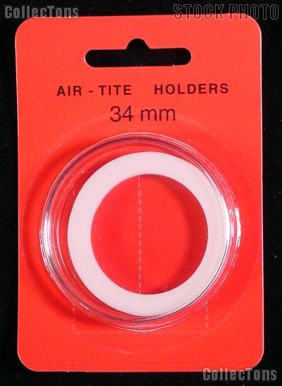 Air-Tite Coin Capsule "I" White Ring Coin Holder for 34mm Coins