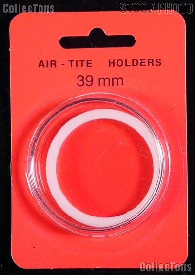 Air-Tite Coin Capsule "I" White Ring Coin Holder 39mm Coins SILVER ROUNDS