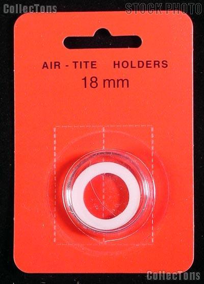 100 Air-Tite 18mm White Ring Coin Holder Capsules for Dimes 