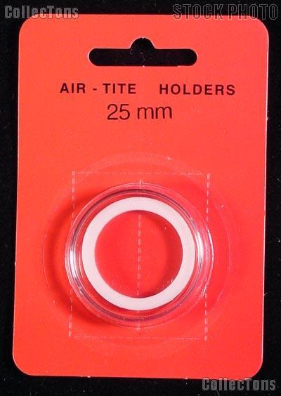 Air-Tite Coin Capsule "T" White Ring Coin Holder for 25mm Coins