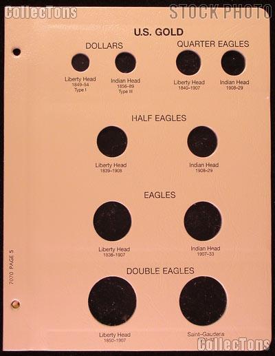 Dansco Page #5 for U.S. Gold Type 1849-1932