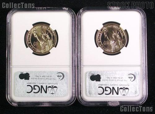 John Adams Presidential Dollars P&D NGC Brilliant Uncirculated First Day Of Issue