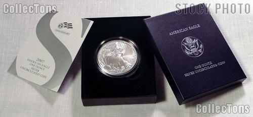 2007-W BU Burnished Uncirculated Silver Eagle Dollar